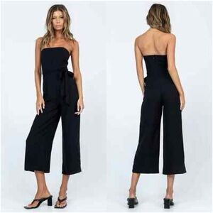 Princess Polly Black Strapless The Kit Capri Jumpsuit